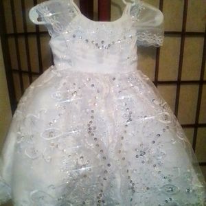 Baptism dress with veil and headband